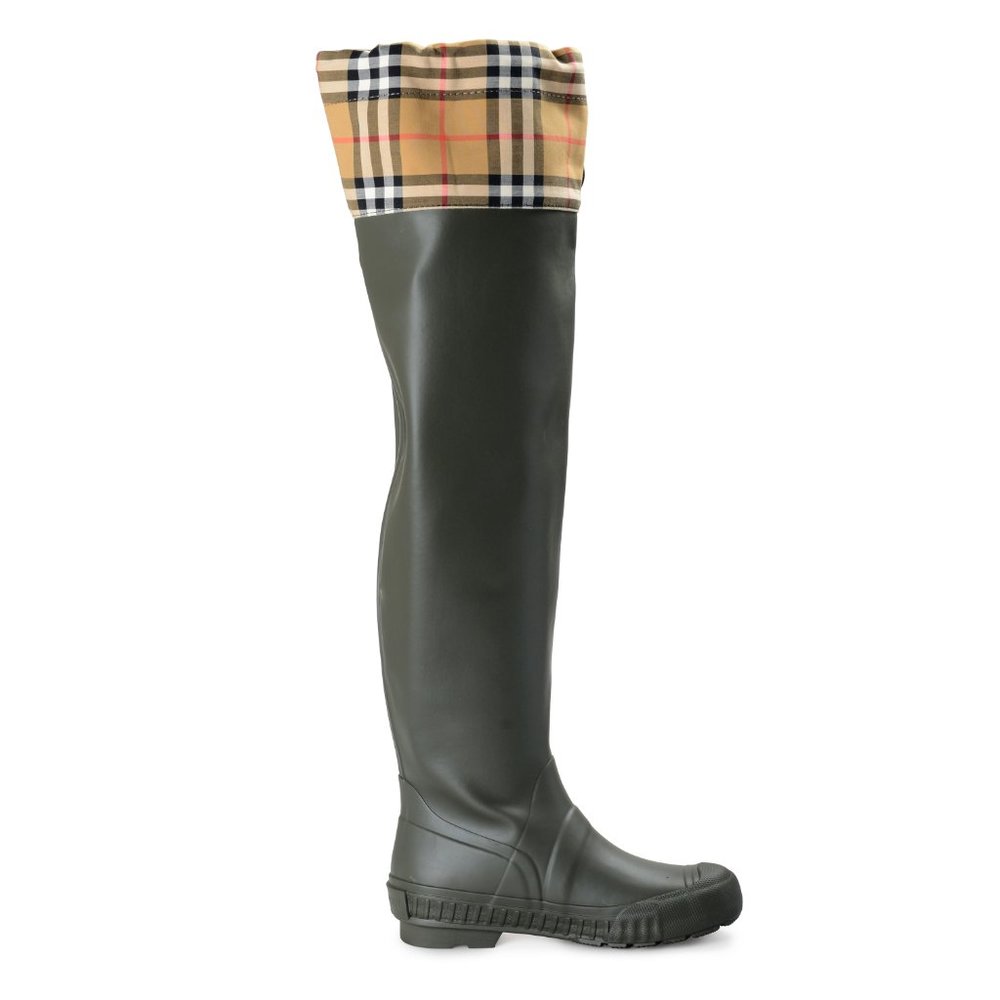 Burberry Women's "Freddie" Rubber High Rain Boots - Picture 4 of 8